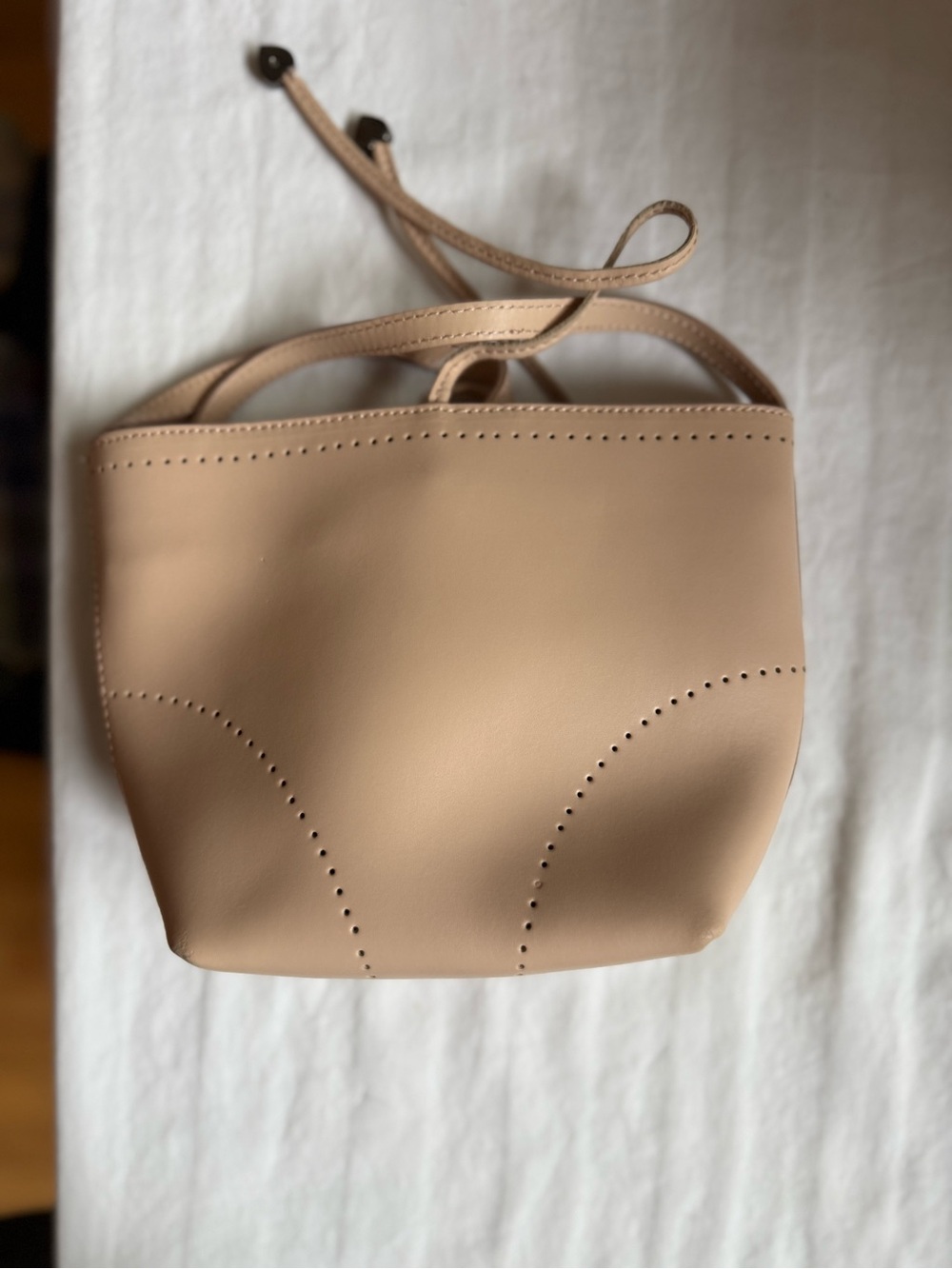 Furla Blush Pink Perforated Leather Shoulder Bag with Heart Charm
